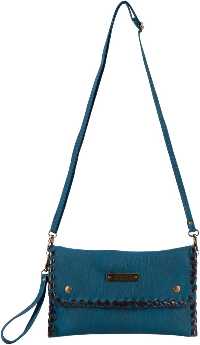 Fauxsol Sew Chic Cross Body Bag/Worn as Clutch, Blue