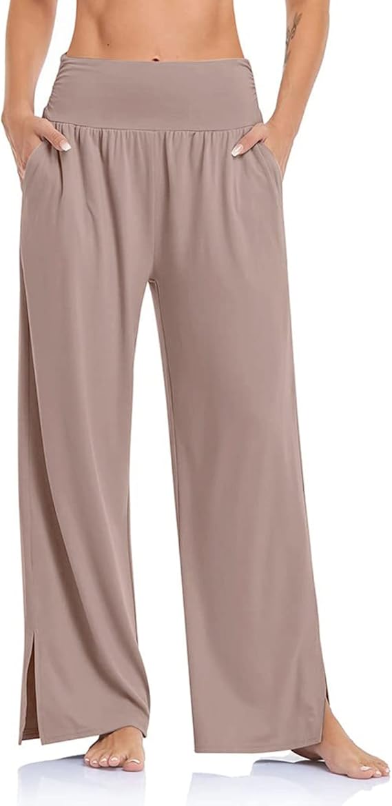 PMDKLSPQ Pantalones de verano de cintura alta para mujer, ligeros, de  algodón y lino, con goma elástica, para tiempo libre, playa, informales,  pantalones de yoga, pantalones largos de tela: Amazon.es: Ropa