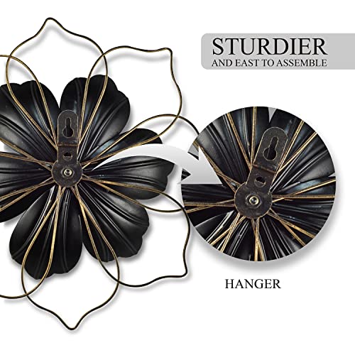 Reflinto Metal Flower Wall Decor, Modern Iron Floral Wall Art Sculpture Farmhouse Hanging Decoration For Home Living Room, Bathroom, Kitchen, Indoor, Patio Porch - Blue, 9.5"… #TOP3