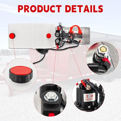 Image of 12V DC 6 Quart Double Acting Hydraulic Pump