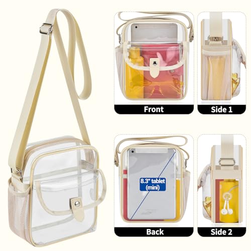 Image of SPODEARS Clear Crossbody Bag for Stadium, Concert, Festival & More - Adjustable Shoulder Strap & Bottle Holder