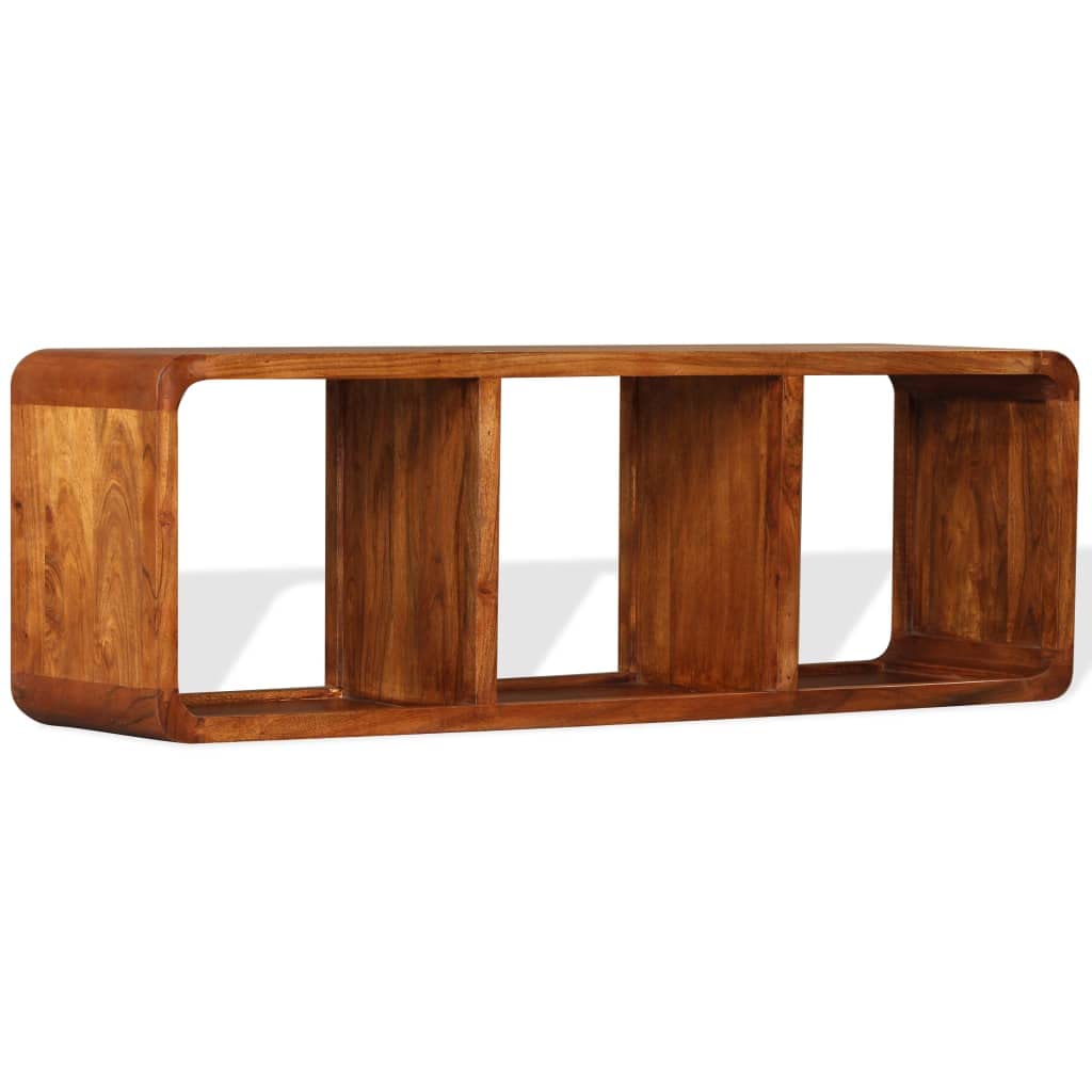 Mobile basso per TV in legno di acacia massiccio, 120 x 30 x 40