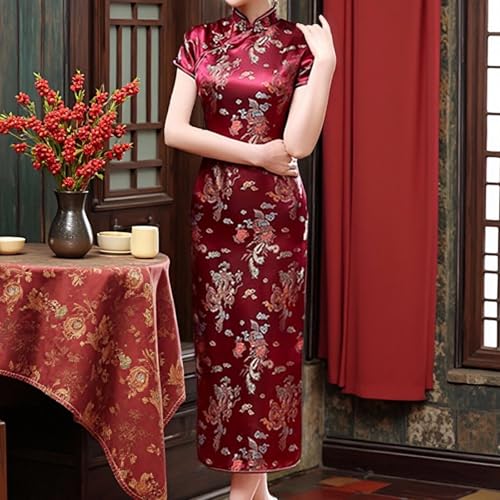 Robe de soirée confortable coupe flatteuse et imprimé rétro pour femme - 3
