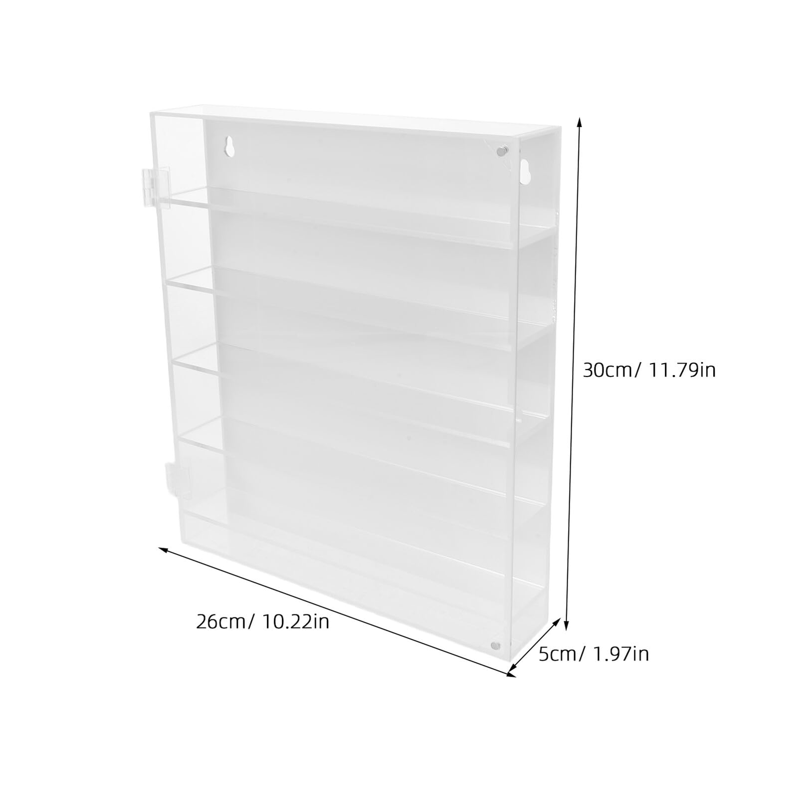Weiße Acryl Displaybox 5-stöckig mit Einzelfächern für Sammler | Wand oder Tisch, Transparentes Gehäuse, für Actionfiguren und Modellautos