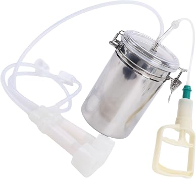 Manual Milking Machine,Handheld Portable Milking Machine for Cows,Milker Powered Pulsation Vacuum Pump