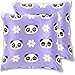 2 Pezzi Copricuscini Panda Natale Cute Panda Fiore Viola Federe Stampato Federa Quadrate Cuscino Copricuscini per Camera, Soggiorno, Casa, 45X45Cm
