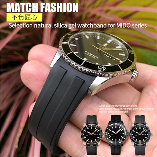 Bracelet de montre 21mm en caoutchouc de qualité supérieure pour montre de plongée - 5