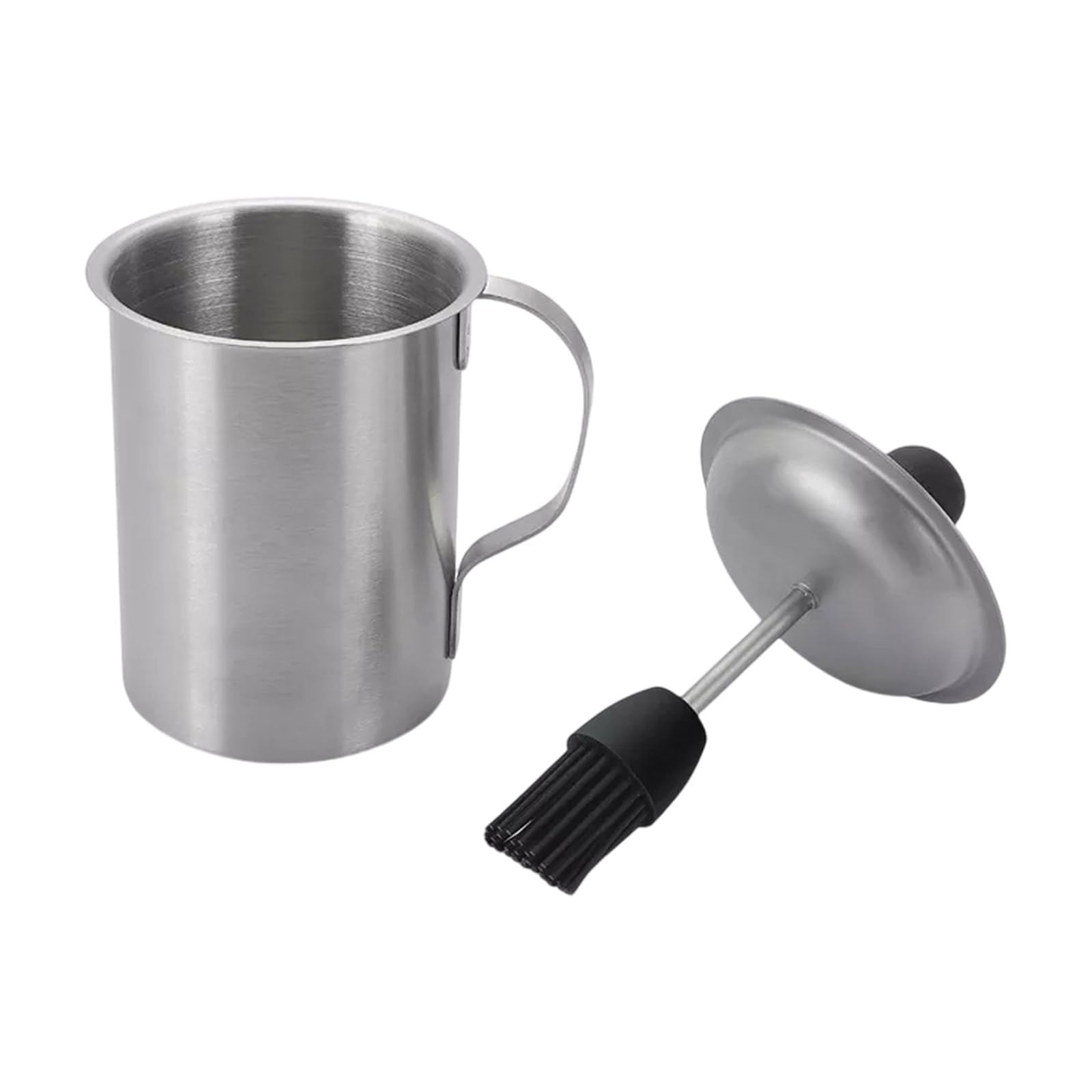 Tsophreniq Stainless Steel Basting Oil Dispenser with Integrated Silicone Brush Lid Leak Proof Sauce Bottle for Home Cooking Oil Dispenser for Barbecue