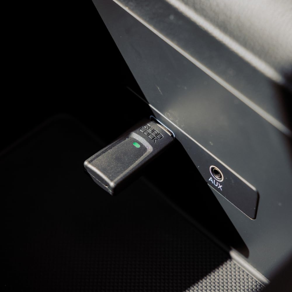 QUAD LOCK Adattatore wireless per auto per Apple CarPlay e Android Auto, Plug & Play USB per auto con CarPlay cablato/Android Auto