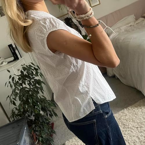 Image of Y2k Girls Vintage Coquette Button Down Shirt Women Short Sleeve V-Neck Slim Fitted T-Shirt Cute Blouse Crop Top