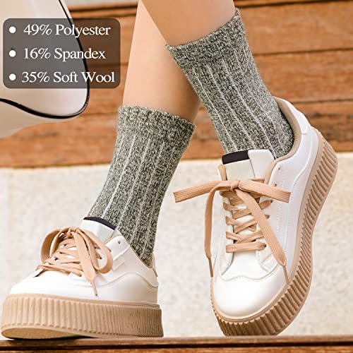 Image of Pleneal Wool Socks for Women - Womens Wool Socks Winter Warm Cozy Knit Sock for Women Men