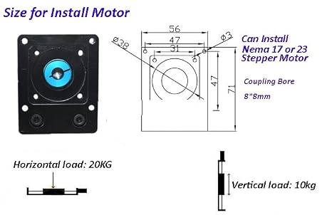 Linear Motion CNC Ball Screw 30mm-400mm Effective Stroke CNC Linear Guide Stage Rail Motion Slide Table Ball Screw Actuator Module 3D Printer(50)