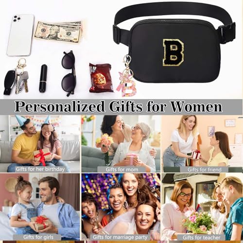 Image of Fanny Pack for Kids Girls 10-12 - Small Waist Belt Bag with Initial Letter Patch and Extender Strap for Women Teen Girl Friends Mini Bum Hip Travel Purse Crossbody Belt Bag Black E