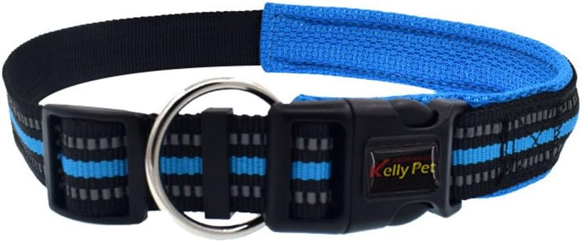 Yuncai Adjustable Reflective Pet Dog Collar Durable Dogs Leash Blue1 S