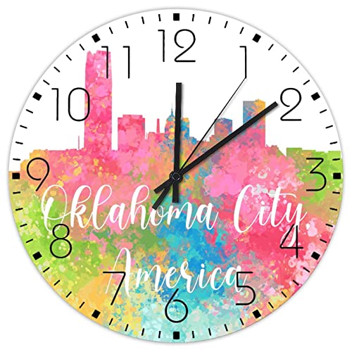 Wood Wall Clock Oklahoma City 15