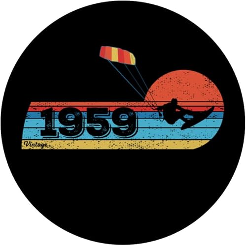 Miniatura 3 de Kitesurfer Kitesurfing Birthday Vintage 1959 born Kitesurf PopSockets Standard PopGrip