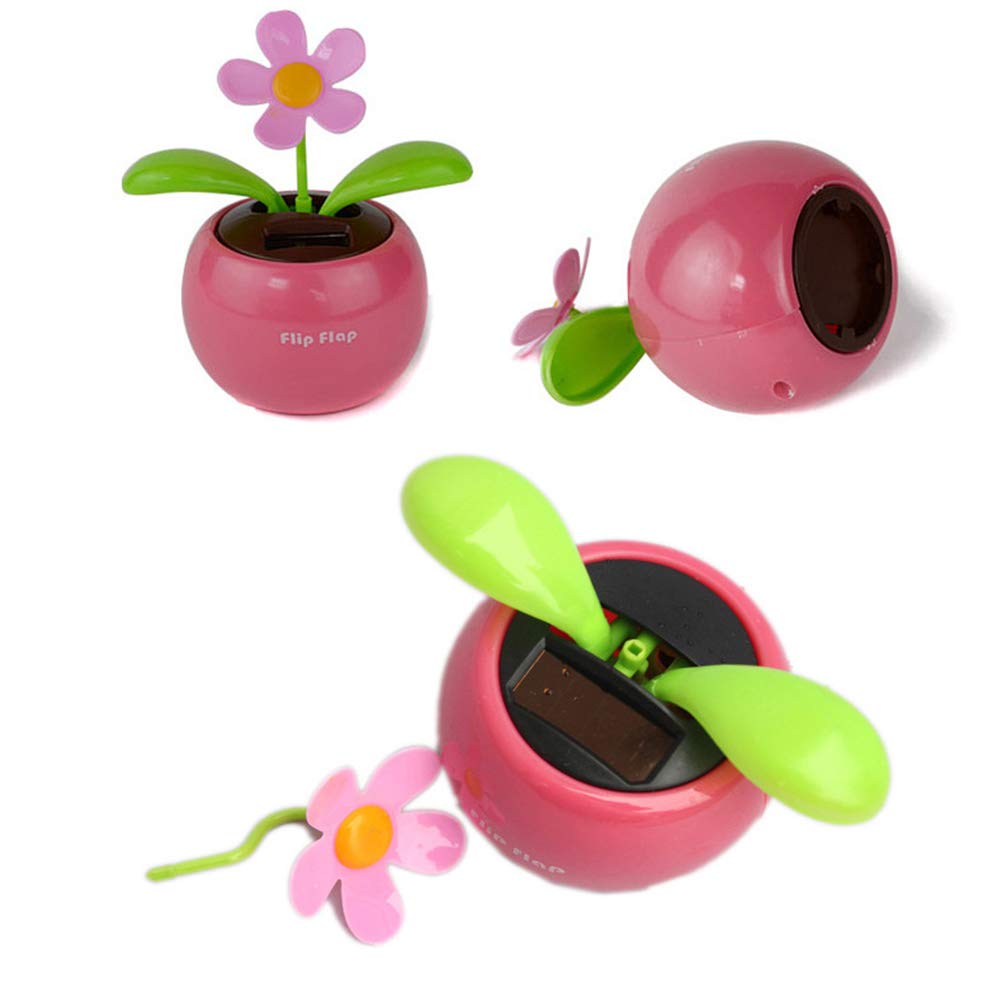 4 pezzi di fiori danzanti a energia solare, luce solare danza, in plastica, per decorazione da scrivania (come mostrato)