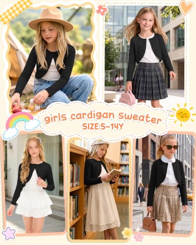 Image of Girls Uniform Long Sleeve Knitted Cardigan