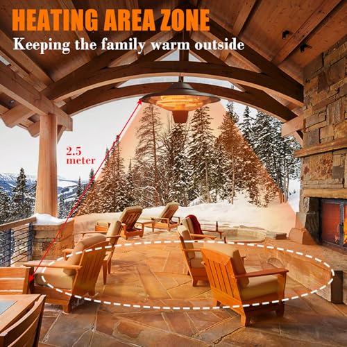 Hisencn Patio Heater, Outdoor Heater, 1500W Electric Patio Heater thumb #5