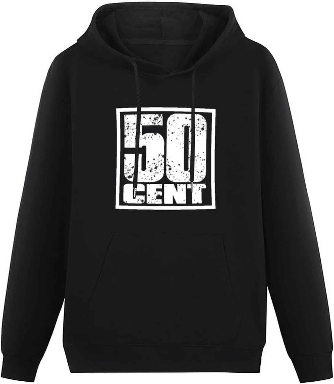 Caipiao Unisex Black 50 Cent Square Mens Hoodie Sweatshirt Size S