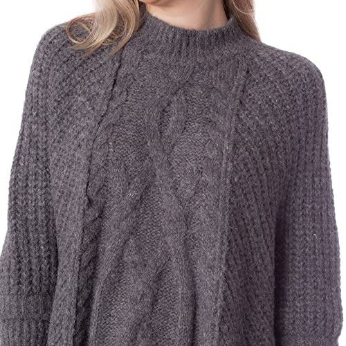 Blusa Feminina Biamar Oversized Gola Média Cinza Escuro - U