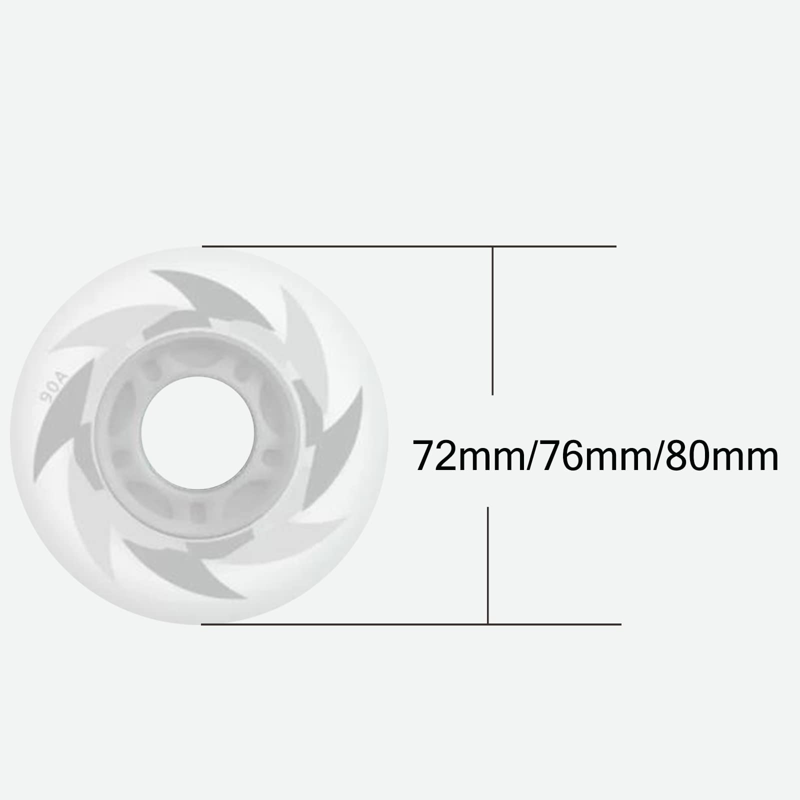 Zewnętrzne wyrównywane kółka 8 sztuk oświetlają wrotki Wymiana kół 72 mm 76 mm 80 mm ze światłami LED Flash 90A