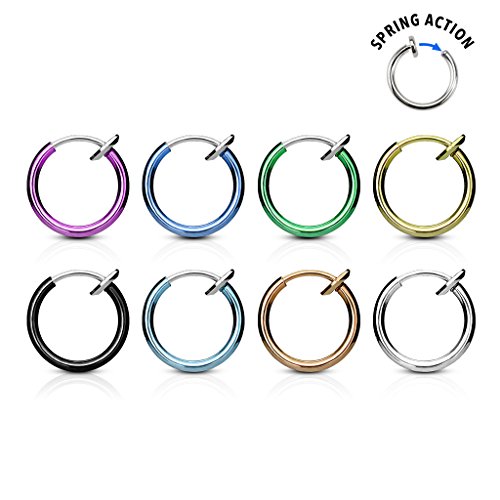 Mini Clip On Spring Hoop Earrings for Non-Pierced Ears (Silver Tone) by Aloha Earrings - Image 4