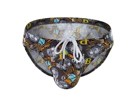 Arjen Kroos Men's Swim Briefs Swimsuit Sexy Print Swimwear Bikinis With Drawstring,A1-Black-Ck3005,X-Large #TOP5