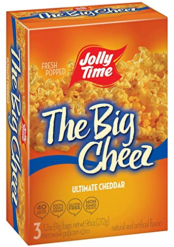 Jolly Time The Big Cheez Cheddar Cheese Microwave Popcorn (3-Count Box), 9.6 Ounce #TOP2