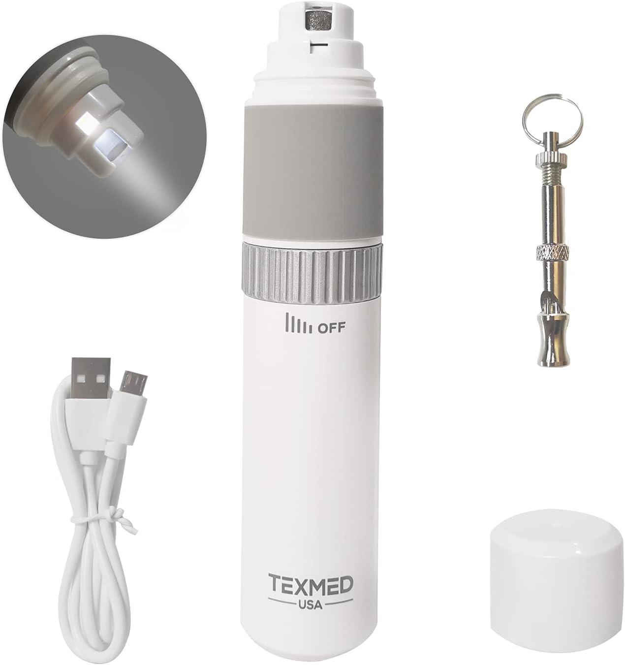 TEXMED USA Professional Dog Nail Grinder with LED Light and Training Whistle, Quiet Stepless Speed Motor with 20h Working Time Smooth…