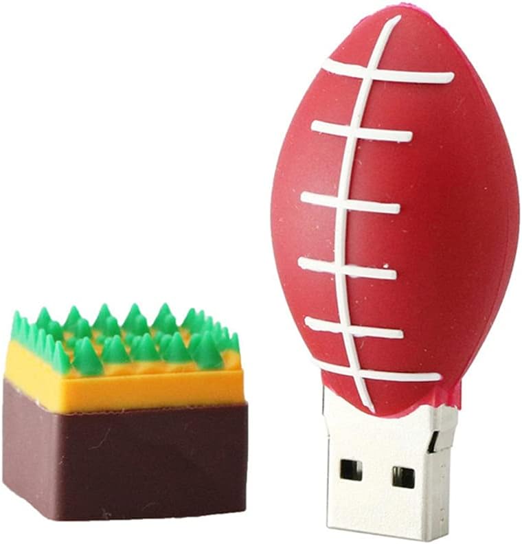 64GB Ball Shape USB Flash Drive U Disk USB 2.0 Data USB Flash Disk Memory Stick Pen Drive Storage Device USB Drive External Storage Flash Disk (Rugby)