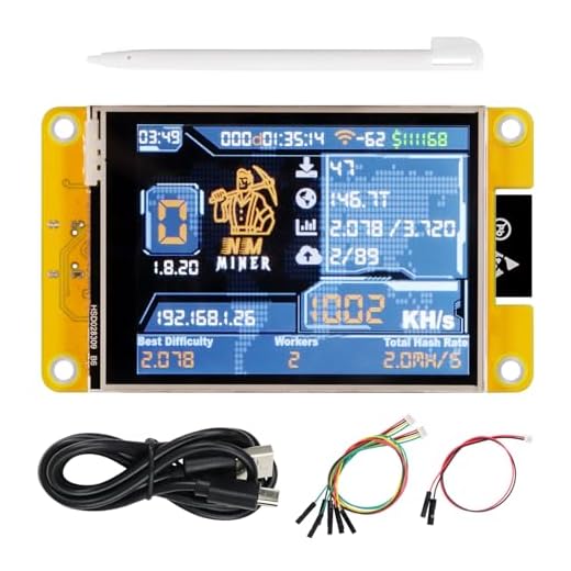 Freenove Bitcoin Miner NMMiner NerdMiner, ESP32 CYD 2.8 Inch Touch Display, 240x320 Pixel TN TFT LCD Screen ILI9341 Driver, Dual-core 32-bit 240 MHz Microcontroller WiFi+BT, C Code LVGL Tutorial