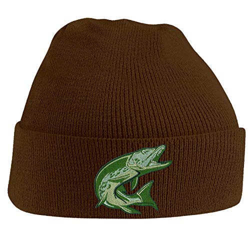 Bang Tidy Clothing Fishing Beanie Hat Knit Cap Beanies Embroidered Pike Fish Hats Gifts for Men