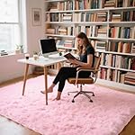 Pink Rug for Girls Bedroom, 5x7 Fluffy Area Rugs for Kids Playroom, Furry Carpet for Nursery Room, Shaggy Rug for Teen Living Room, Thick Fuzzy Plush Rug for Dorm, Cute Room Decor for Baby - Image 3