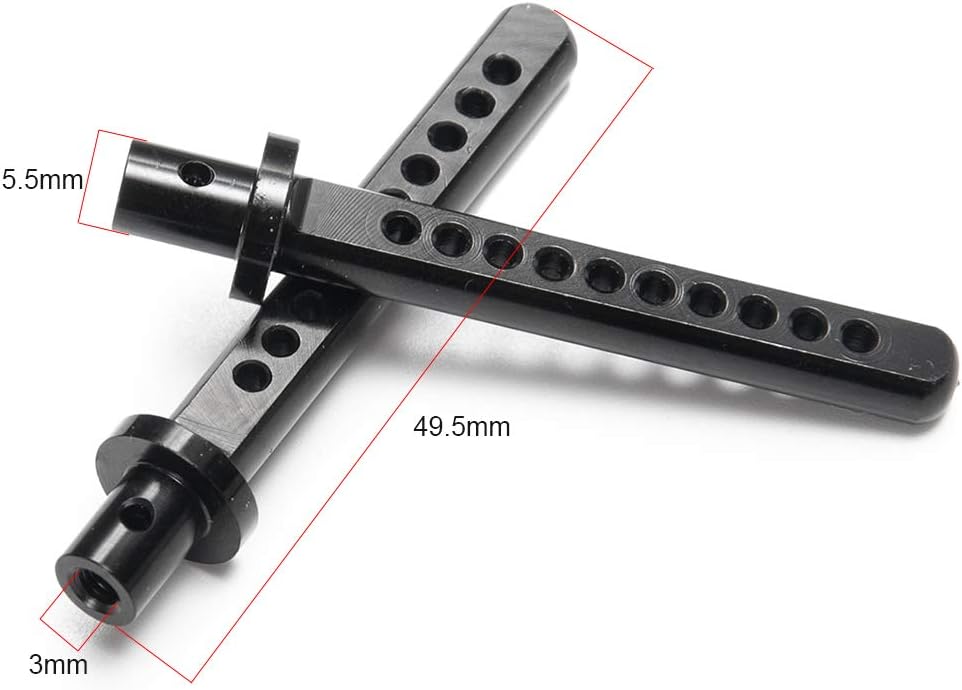 4PCS Aluminum Body Post Mounts for 1/10 RC Crawler Axial SCX10 (Black)