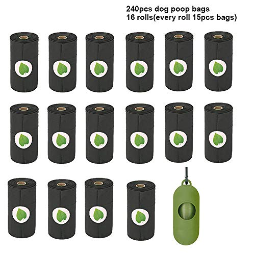 Cucudy Saco de cocô de cachorro para animais de estimação Rola com dispensador Sacos de lixo para cã