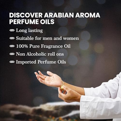 Image of Arabian Aroma Maahir Gold Attar | Fruity Floral Attar Perfume for Men & Women | Unisex Long-Lasting Sandalwood & Chocolate Musk | Alcohol Free, 100% Pure Perfume (6ml)