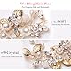 Brautschmuck, Etercycle Braut Kopfschmuck Hochzeit Haarspangen Kristall Haarnadeln Reben Blume Blatt Perle Haarschmuck für Braut - Gold