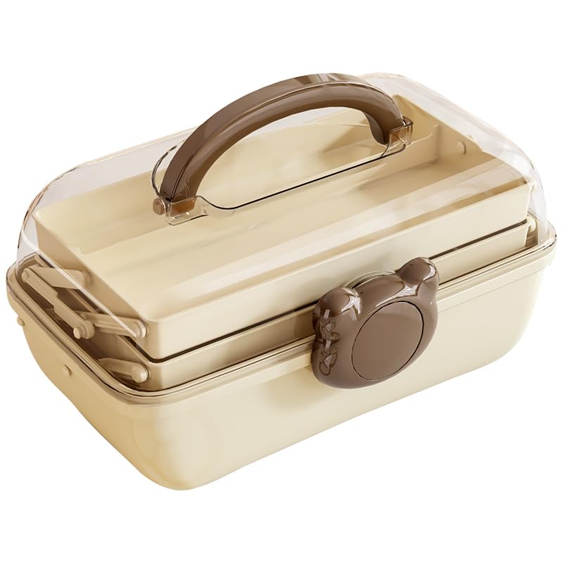KREPS Plastic Hair Accessories Organizer Box, Hair Ribbon Storage Box Ribbon Box Multi-Purpose 3 Layer Organizer With Handles For Nail Hair Accessories Sewing Supplies Makeup Art Supplies (Brown) (B0DH2FTQKL) Amazon Price History, Amazon Price Tracker