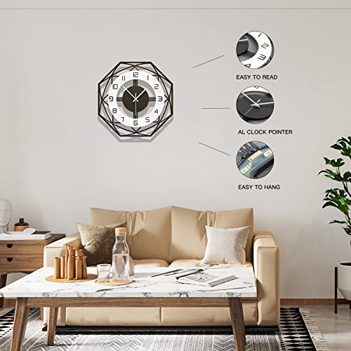 Yijidecor Modern Wall Clocks For Living Room Decor Small Silent Wall Clock Wall Clocks Battery Operated Non Ticking For Kitchen Bedroom Home Decorative 14 Inch Black Large Wall Clocks For Indoor House #TOP3