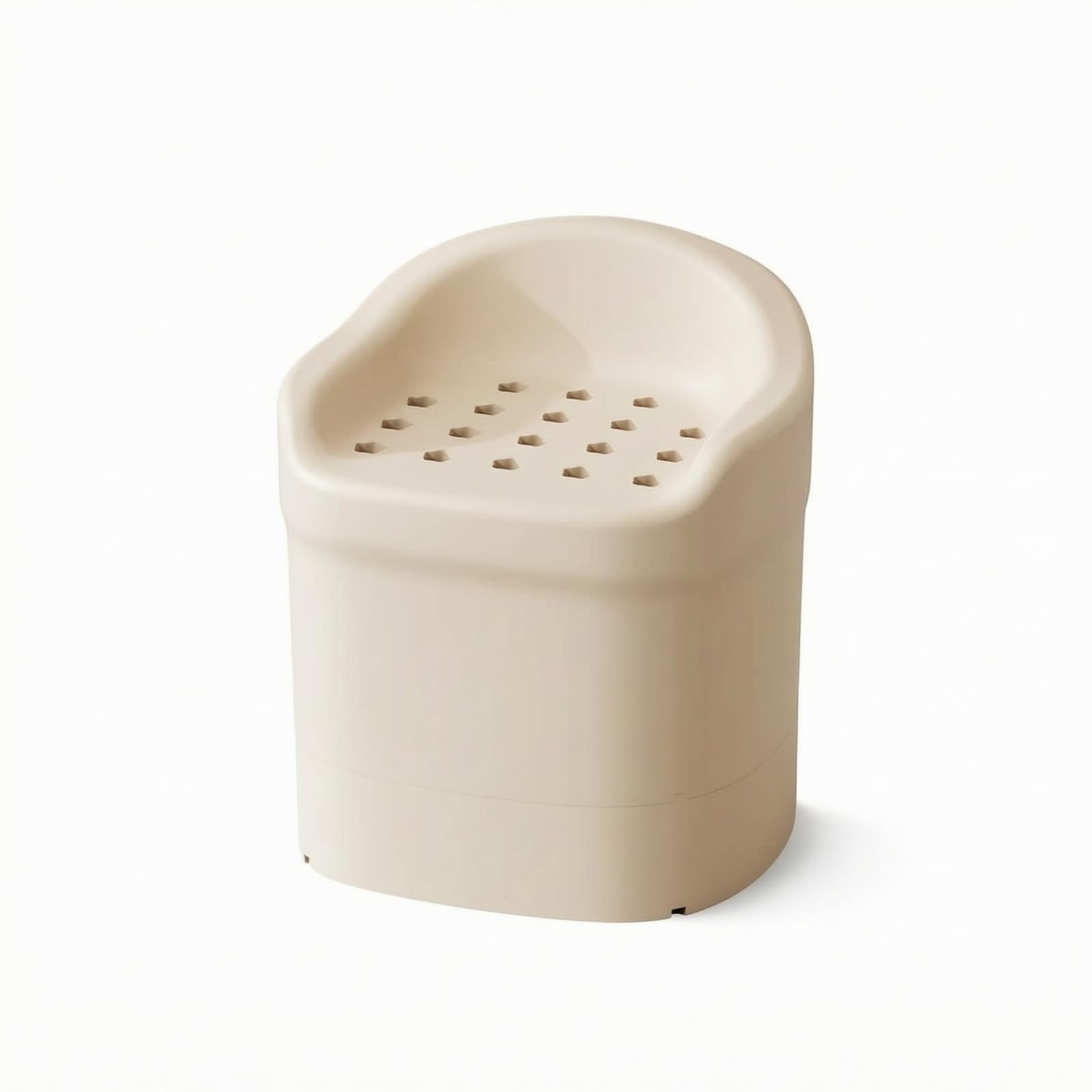 Asiento de para Baño Silla de Ducha Taburete de Baño Banco de Bañera Estructura Cilíndrica Superficie Texturizada Resistente al Agua con Drenaje, Beige, Modelo De Altura Aumentada