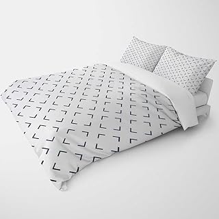 YANFENQI California King Winter Duvet Cover Light Color Geometry Lattice Line Modern Camping Decor for Kids Teens Adults (California King,104