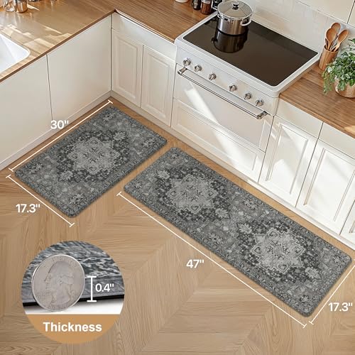 image for GENIMO Kitchen Mats for Floor 2PCs, Washable Anti Fatigue Mat for Cush