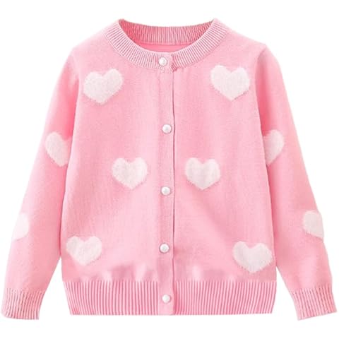 DHASIUE Heart Jacquard Cardigan for Girls Cover