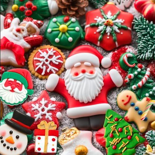 BUSOHA Christmas Silicone Chocolate Molds - 2 Pack Christmas Candy Molds with 40 PCS Piping Bags,3D Snowflake Silicone Baking Molds for Chocolate, Candy, Jelly, Ice Cube, Dog Treats