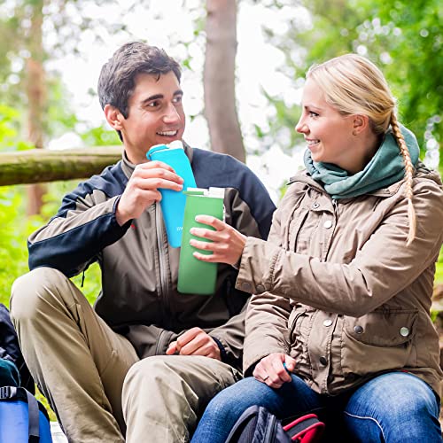 Mountop Collapsible Water Bottle, Portable Food Grade Silicone Foldable Travel Reusable Leak Proof Water Bottles For Traveling Running Fitness Bpa Free, 20Oz, Blue #TOP4