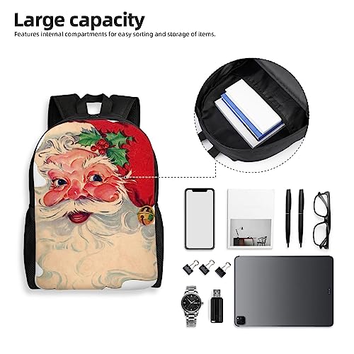 Santa Claus Printed Stylish Travel Backpack, Computer Bag With Comfortable Ergonomic Design Gym Bag Backpack #TOP5