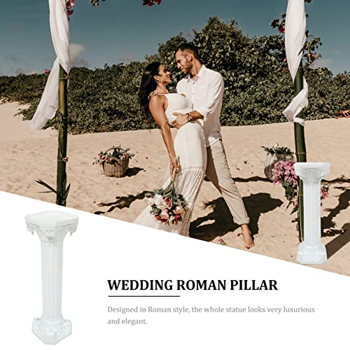2Pcs Greek Column Statue Roman Pillar Resin Figurine Tall Plant Stand Wedding Roman Column Decorative Simple Outdoor Road Guide Ornament Porch Columns #TOP5