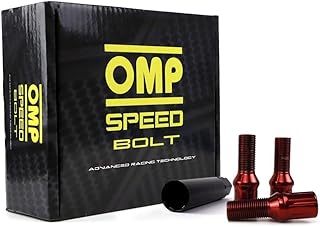 OMP Speed Juego de 20 Tornillos Acero de Colores M14X1.25 Llave de 17/19 Largo 27mm Color Rojo y Material DIN 10.9