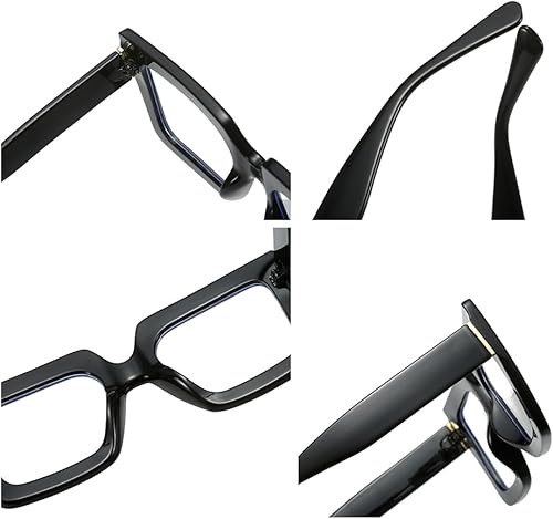 Miniatura 6 de Lentes de gran tamaño para mujer, anteojos de gran tamaño con filtro de luz azul, lentes de computadora cuadrados gruesos y multicolor